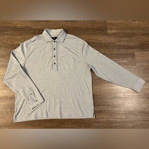 Banana Republic Men's Luxury Touch Long Sleeve Polo Sz XL Silver Gray  $90 D31‎